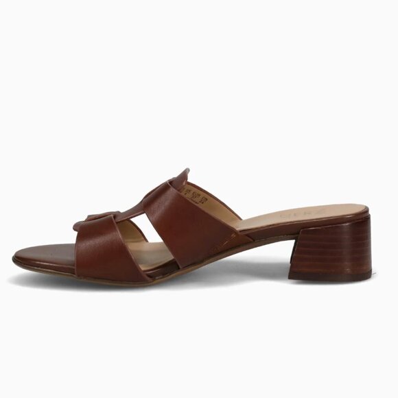 NATURALIZER JOEY LEATHER BLOCK HEEL SLIDE SANDALS - Picture 6 of 11